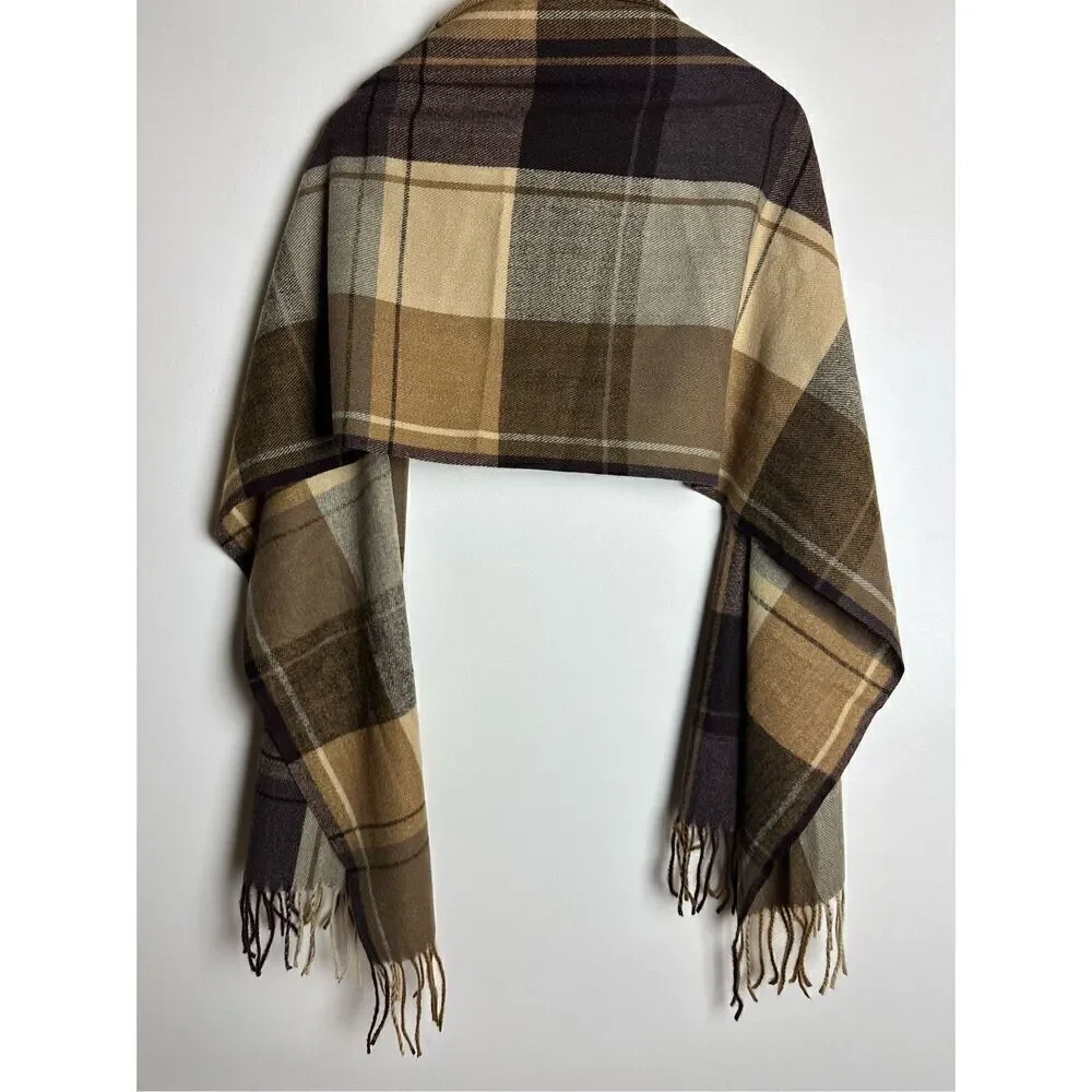 Brown plaid scarf
